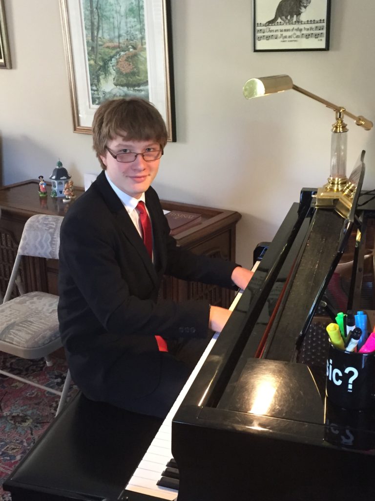 This is one of the most brilliant and creative youth I have ever taught, a natural musician.  I learned from him how important it is to tailor your teaching to each student.  He was a very unconventional learning, but because I was able to adapt my teaching style he has become a very good piano player.