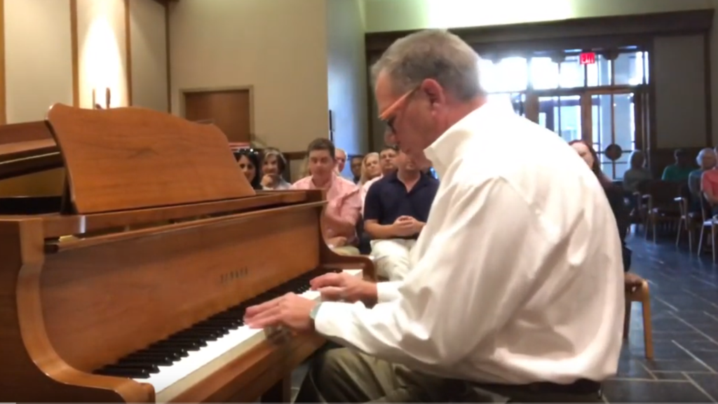 This is one of my many mature piano students performing at our annual June recital.  One-third of my students are adults.  This gentle man is so funny he provides entertainment just by showing up.